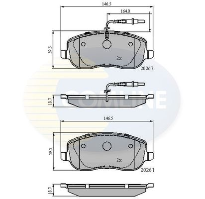 COMLINE Комплект тормозных колодок, дисковый тормоз CBP11158