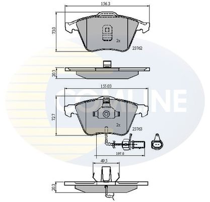 COMLINE Комплект тормозных колодок, дисковый тормоз CBP11200