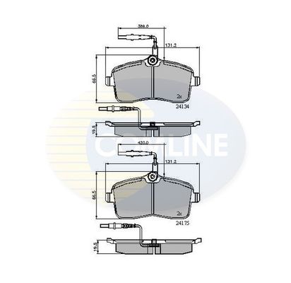 COMLINE Комплект тормозных колодок, дисковый тормоз CBP11250