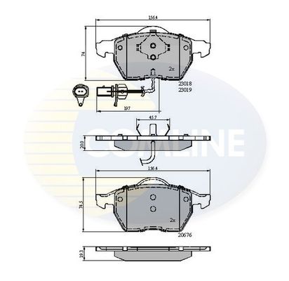 COMLINE Piduriklotsi komplekt,ketaspidur CBP11542