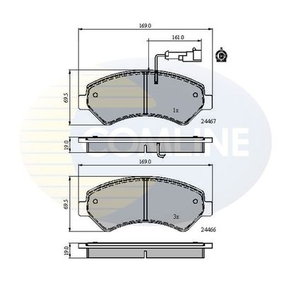 COMLINE Piduriklotsi komplekt,ketaspidur CBP11623