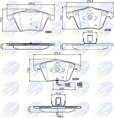 COMLINE Piduriklotsi komplekt,ketaspidur CBP11752