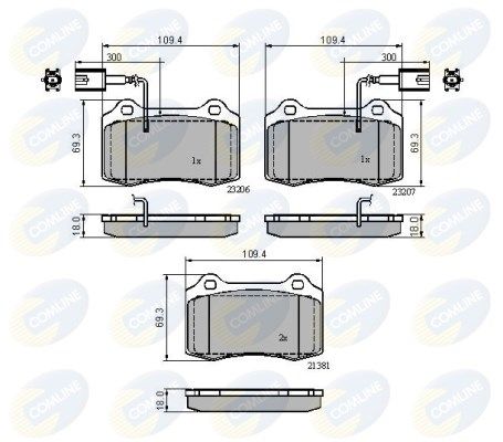 COMLINE Piduriklotsi komplekt,ketaspidur CBP11758