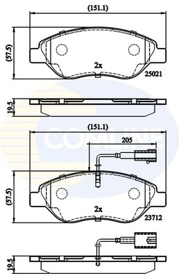 COMLINE Комплект тормозных колодок, дисковый тормоз CBP12213