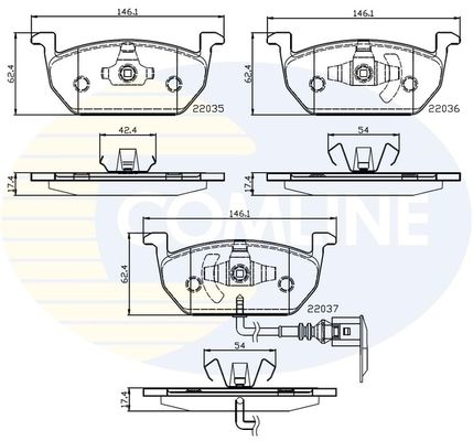 COMLINE Piduriklotsi komplekt,ketaspidur CBP12224