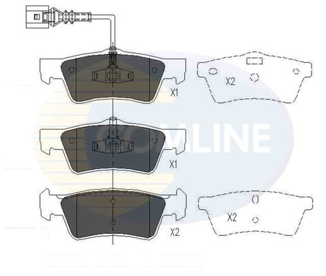 COMLINE Комплект тормозных колодок, дисковый тормоз CBP16062