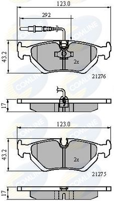 COMLINE Комплект тормозных колодок, дисковый тормоз CBP21002