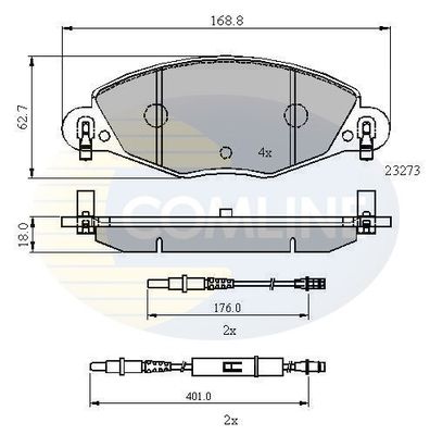 COMLINE Комплект тормозных колодок, дисковый тормоз CBP21121