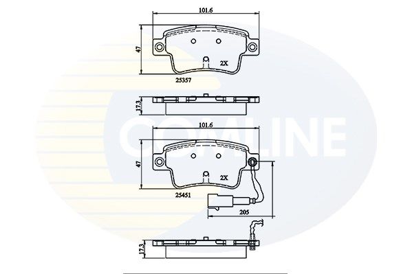 COMLINE Piduriklotsi komplekt,ketaspidur CBP21528