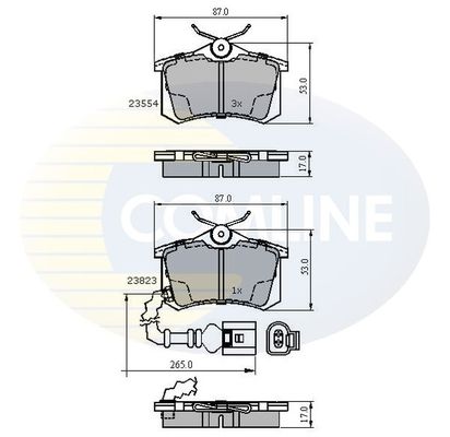 COMLINE Piduriklotsi komplekt,ketaspidur CBP2797