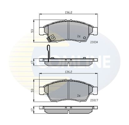 COMLINE Комплект тормозных колодок, дисковый тормоз CBP31125