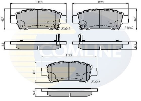 COMLINE Piduriklotsi komplekt,ketaspidur CBP31133