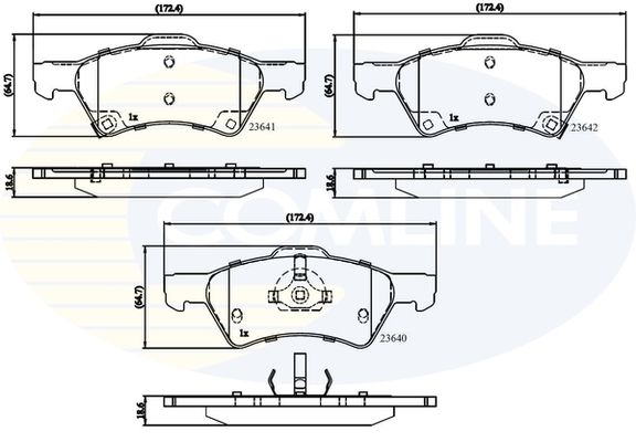 COMLINE Комплект тормозных колодок, дисковый тормоз CBP31163