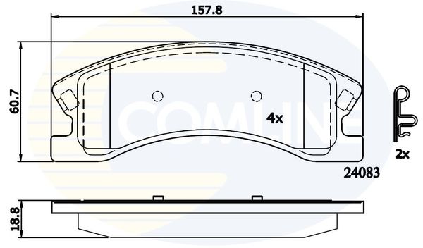 COMLINE Комплект тормозных колодок, дисковый тормоз CBP31202