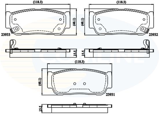COMLINE Комплект тормозных колодок, дисковый тормоз CBP31218