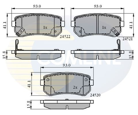 COMLINE Piduriklotsi komplekt,ketaspidur CBP31543