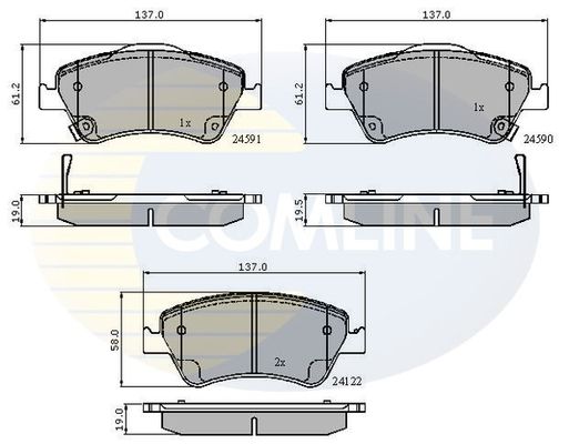 COMLINE Piduriklotsi komplekt,ketaspidur CBP31576