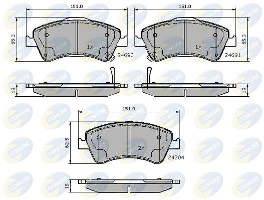 COMLINE Piduriklotsi komplekt,ketaspidur CBP31588