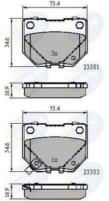 COMLINE Piduriklotsi komplekt,ketaspidur CBP31739