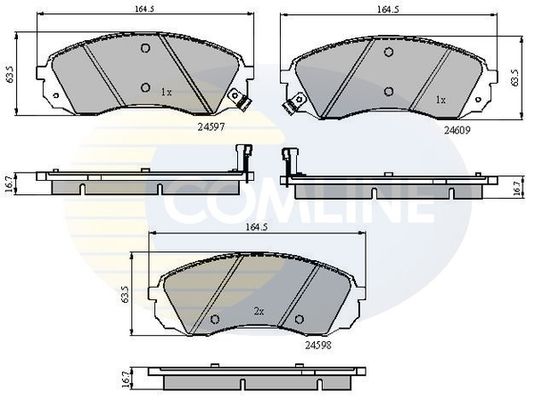 COMLINE Piduriklotsi komplekt,ketaspidur CBP31782