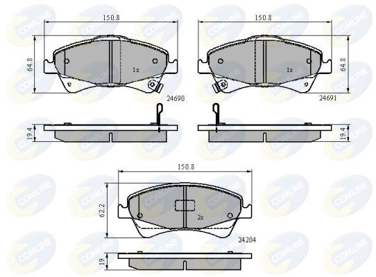 COMLINE Комплект тормозных колодок, дисковый тормоз CBP31799