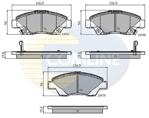 COMLINE Piduriklotsi komplekt,ketaspidur CBP32036