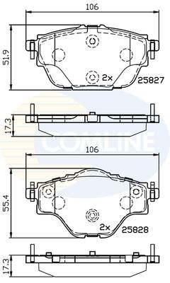 COMLINE Piduriklotsi komplekt,ketaspidur CBP32235