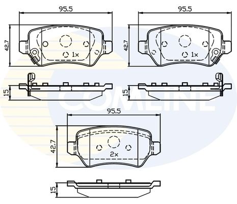 COMLINE Piduriklotsi komplekt,ketaspidur CBP32239