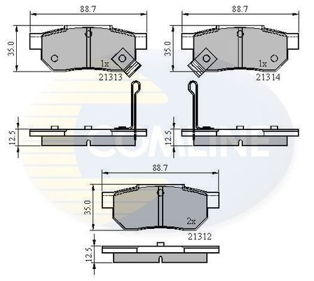 COMLINE Piduriklotsi komplekt,ketaspidur CBP3242