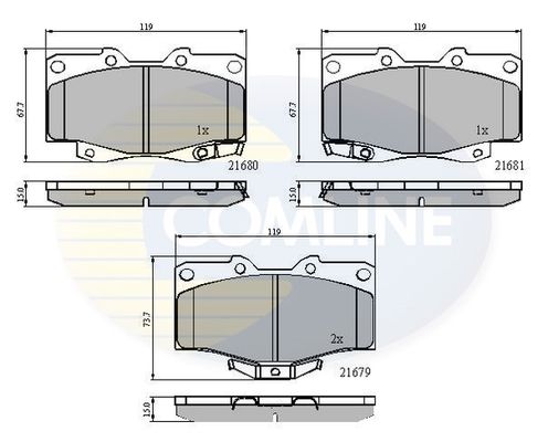 COMLINE Piduriklotsi komplekt,ketaspidur CBP3333