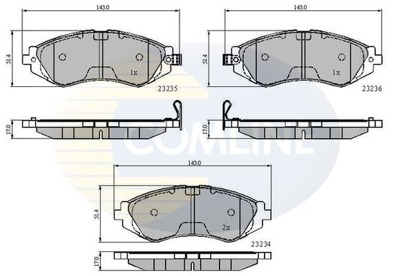 COMLINE Комплект тормозных колодок, дисковый тормоз CBP3435