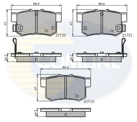 COMLINE Комплект тормозных колодок, дисковый тормоз CBP3445