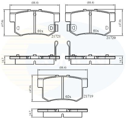 COMLINE Piduriklotsi komplekt,ketaspidur CBP36049