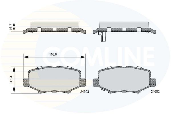 COMLINE Комплект тормозных колодок, дисковый тормоз CBP36091
