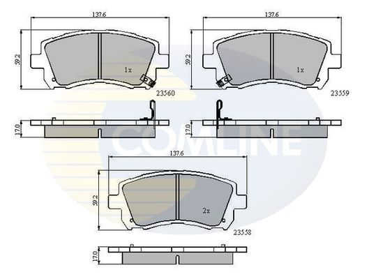 COMLINE Piduriklotsi komplekt,ketaspidur CBP3722