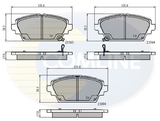 COMLINE Комплект тормозных колодок, дисковый тормоз CBP3802