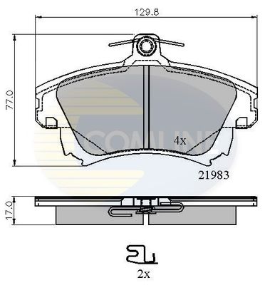COMLINE Комплект тормозных колодок, дисковый тормоз CBP3813