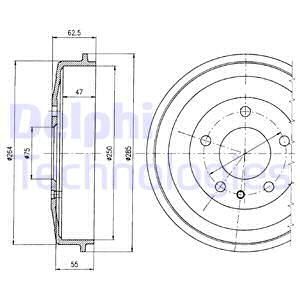 DELPHI Тормозной барабан BF323