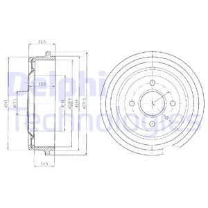 DELPHI Тормозной барабан BF52