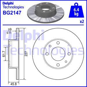 DELPHI Тормозной диск BG2147