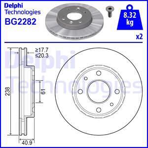 DELPHI Тормозной диск BG2282