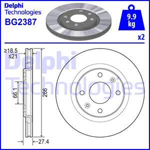 DELPHI Тормозной диск BG2387