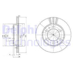 DELPHI Тормозной диск BG2591