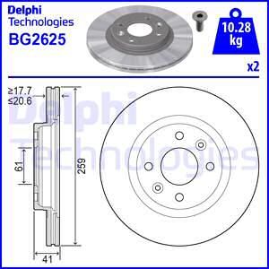 DELPHI Тормозной диск BG2625