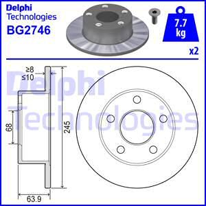 DELPHI Тормозной диск BG2746