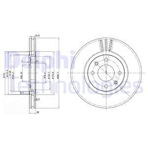 DELPHI Тормозной диск BG2872C