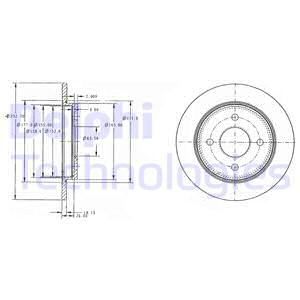 DELPHI Тормозной диск BG3054