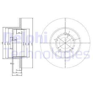 DELPHI Тормозной диск BG3089