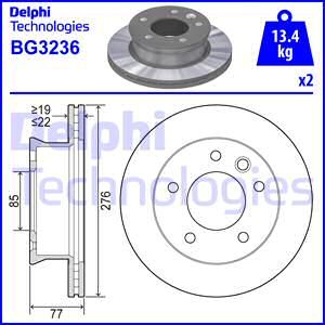 DELPHI Тормозной диск BG3236