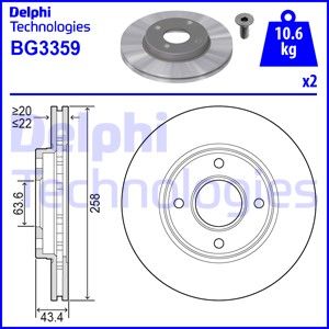DELPHI Тормозной диск BG3359